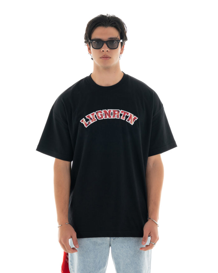 Oversized T-Shirt Embroidered TLO460 Black