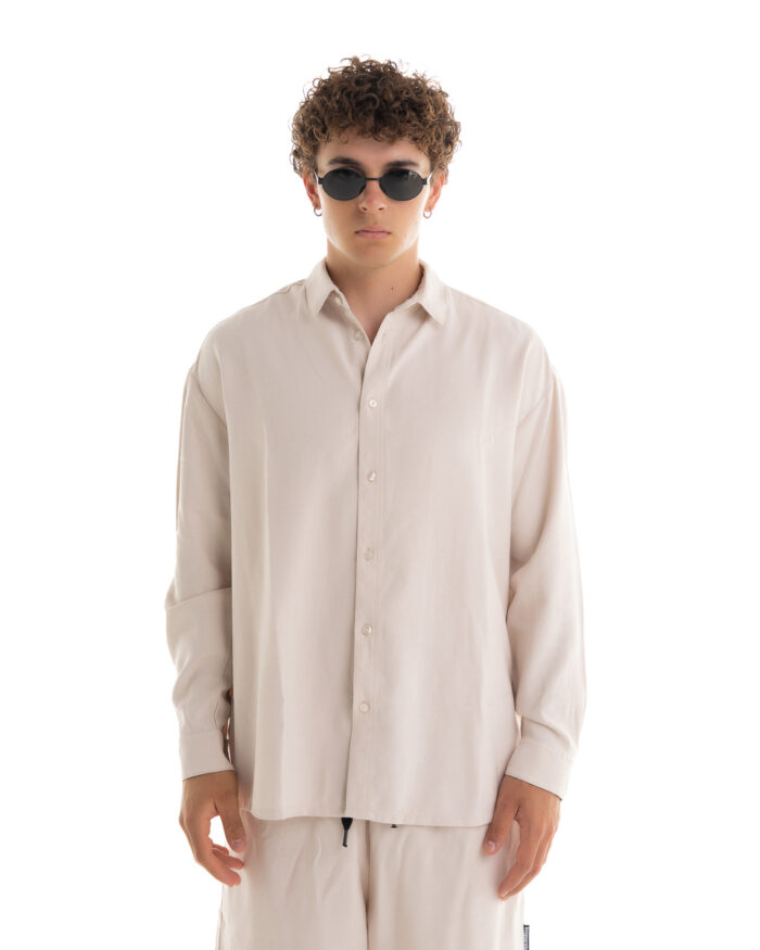 Πουκάμισο Viscose Limited Beige