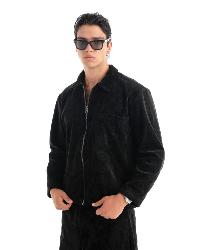 Relief Oversized Boxy Jacket Black