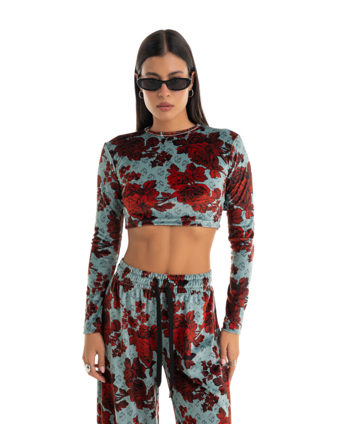 Velvet Crop Red Rose