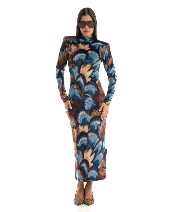 Velvet Dress Peacock